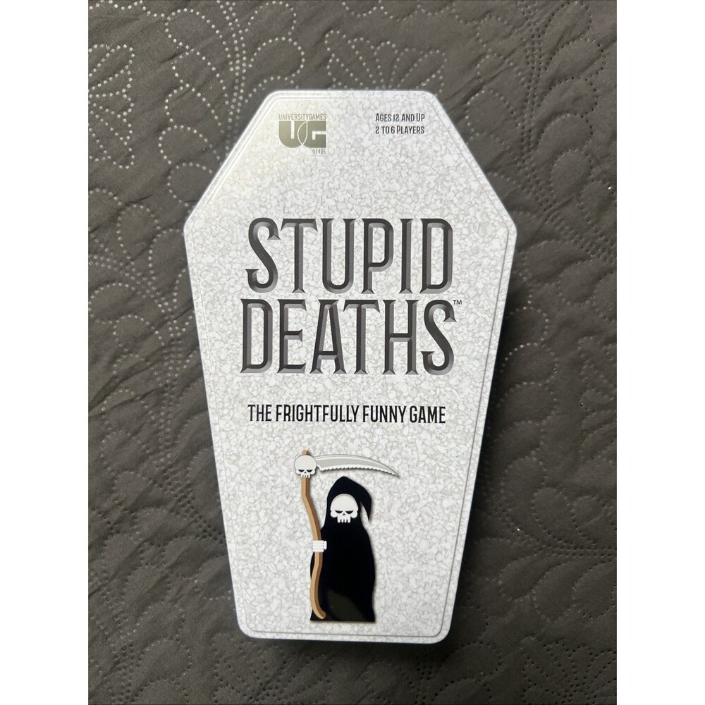 Stupid Deaths The Frightfully Funny Game Coffin Tin Need Open Box Family Team